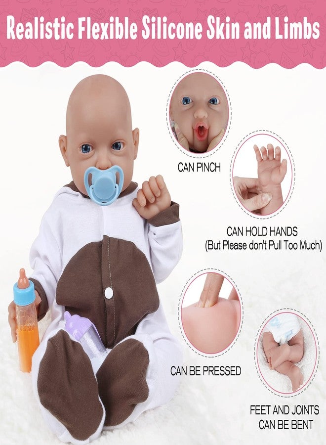 Vollence 14 inch Full Body Silicone Baby Dolls That Look Real, Not Vinyl, Soft Realistic Newborn Baby Dolls Birthday Gifts for Kids, Girl - Image 5